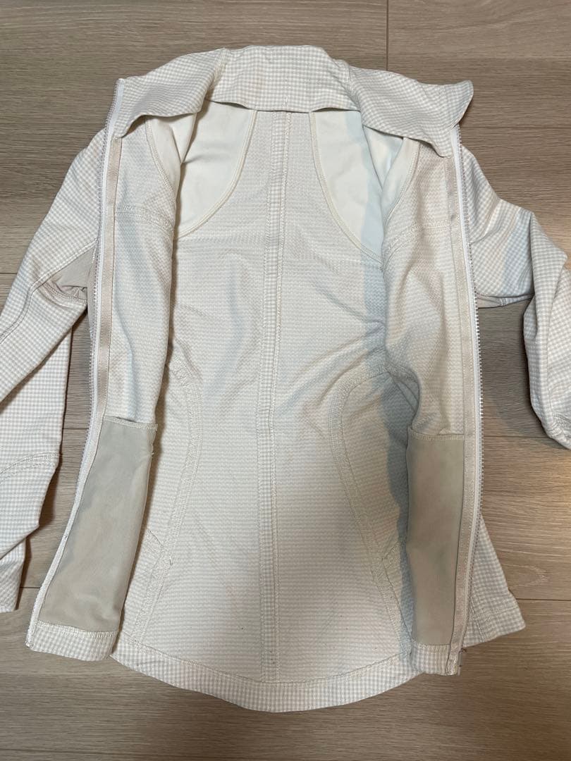 ルルレモン　ディファインジャケット　ホワイト チェック柄 ジャケット　サイズ2