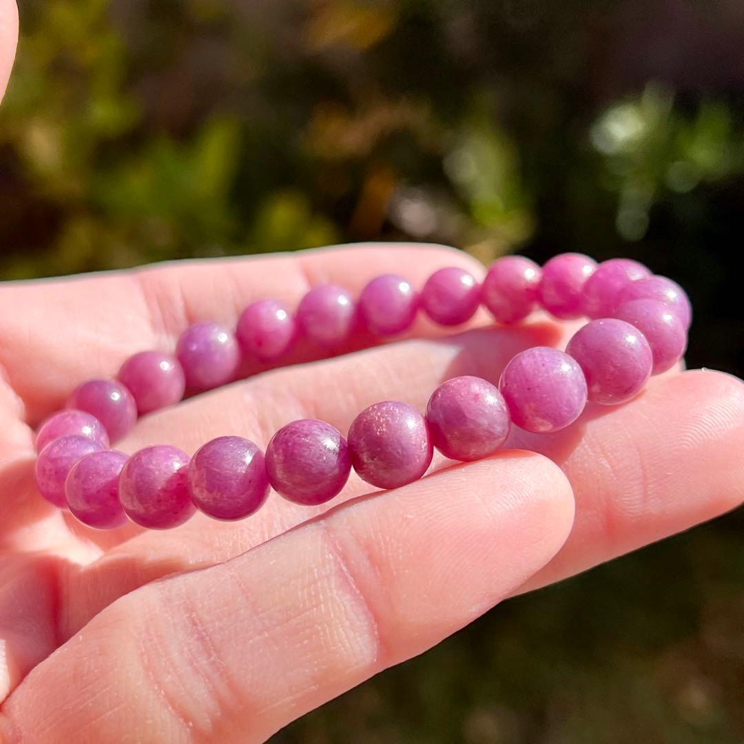 非加熱　高品質　ルビーブレスレット　コランダム　パワーストーン 2-11