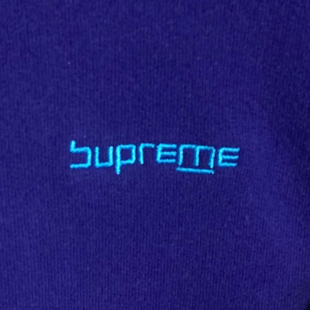 【希少デザイン】シュプリーム☆センター刺繍 スモール ロゴ パーカー パープル