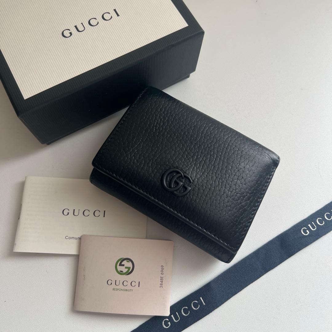 469 美品 GUCCI グッチ マーモント 3つ折り財布