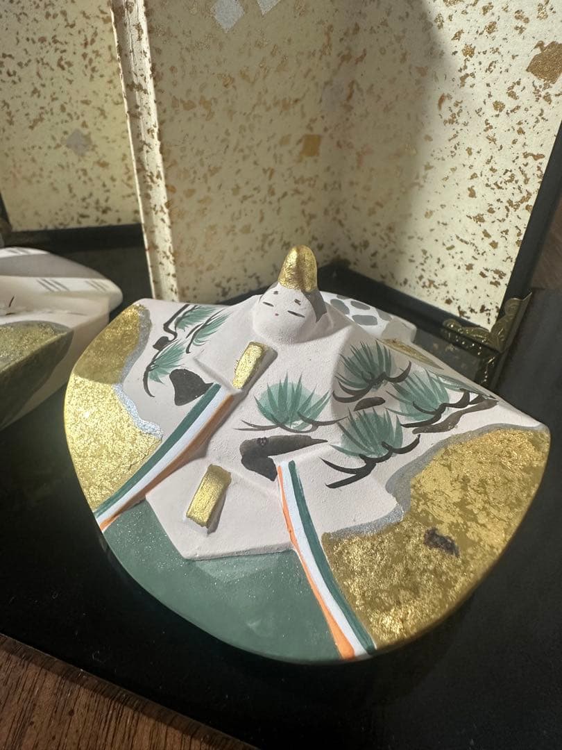 新品共箱・飾り台付き◇京陶人形「京雅び」小田益三　陶器　雛人形　雛祭り　金彩