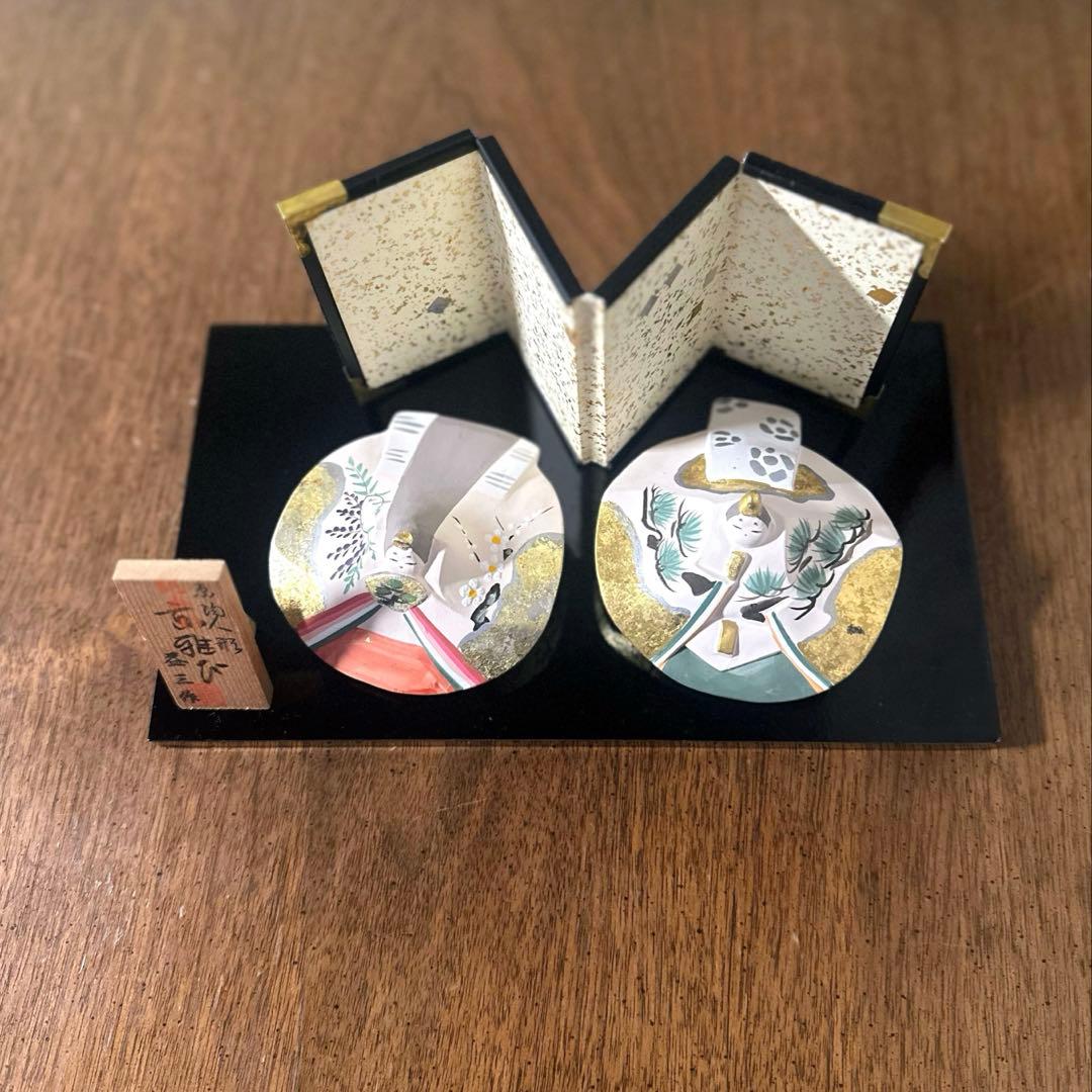 新品共箱・飾り台付き◇京陶人形「京雅び」小田益三　陶器　雛人形　雛祭り　金彩