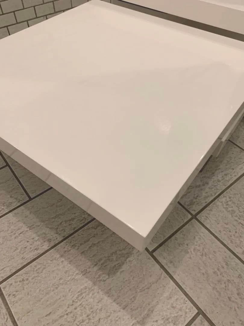 天板回転式モダン EXTENSION CENTER ／スクロール多変形白テーブル