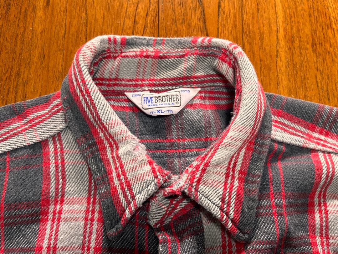 【好配色】USA製！FIVE BROTHER XL ネルシャツ ヴィンテージ