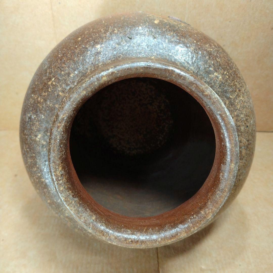 越前花入裏千家十六代 坐忘斎 書付箱 古越前(推定江戸期) 蹲 壷 六古窯