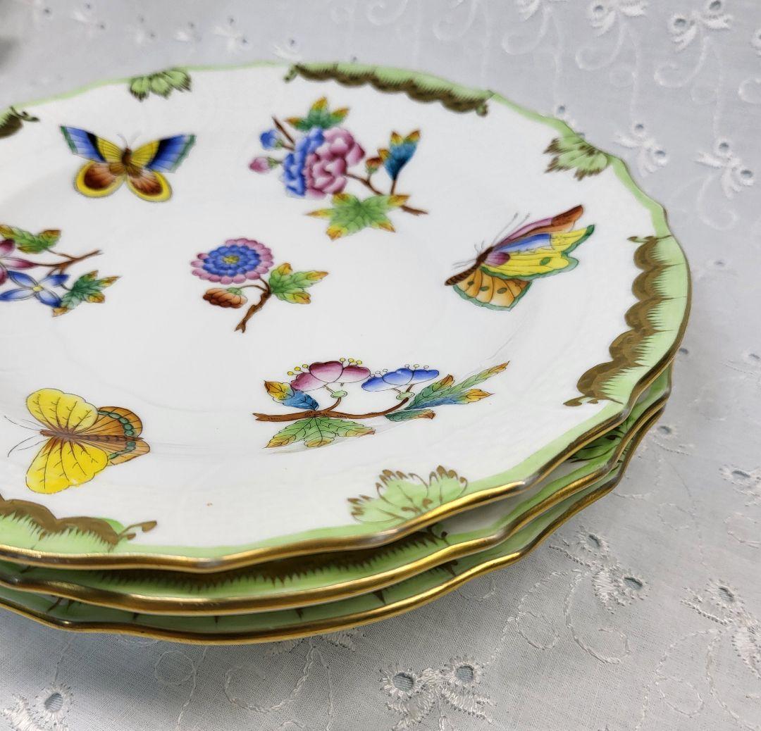 3枚✨ヘレンド ヴィクトリアブーケ サラダ デザート プレート19 皿 花蝶