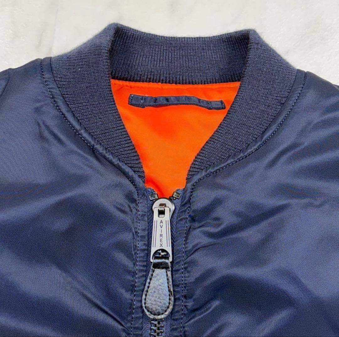 AVIREX MA-1 フライトジャケット　紺色　S ミリタリー　ボンバー