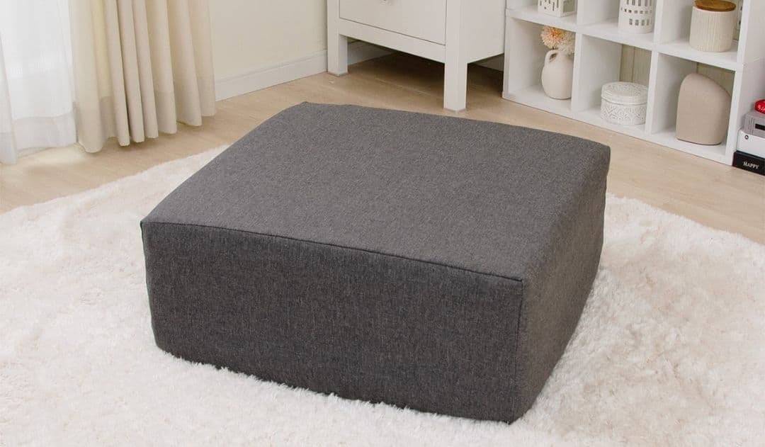 グレー スクエア オットマン 折り畳み式