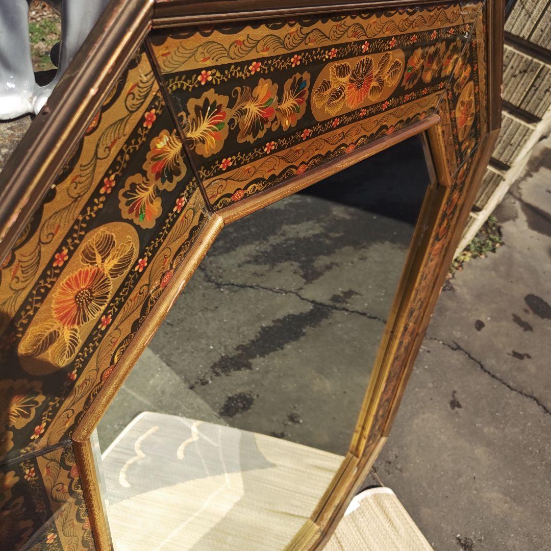 ヴィンテージ　イタリア 　特大　高級八角鏡 　壁掛けミラー　 120㌢　送料込