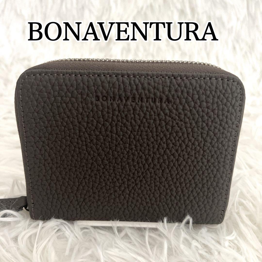 新品同様✨ボナベンチュラ スモール ラウンドジップ ウォレット [グレー ]