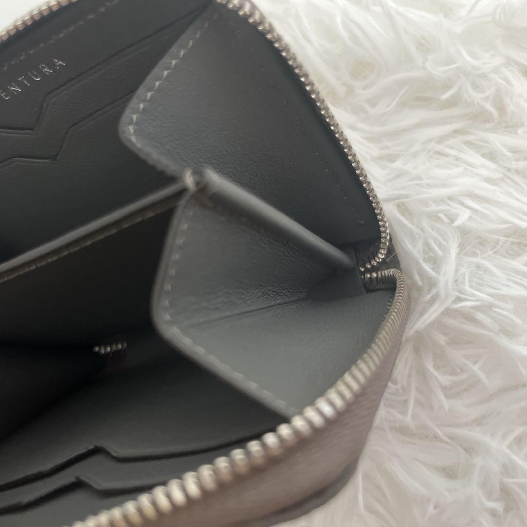 新品同様✨ボナベンチュラ スモール ラウンドジップ ウォレット [グレー ]