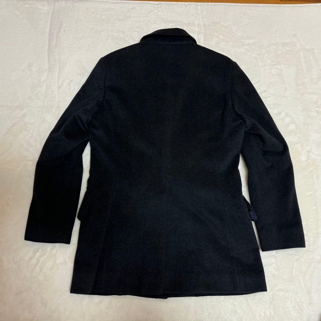 【美品】ポールスミス　ステンカラーコート　ミンク・カシミヤ混　花柄　ネイビー　M