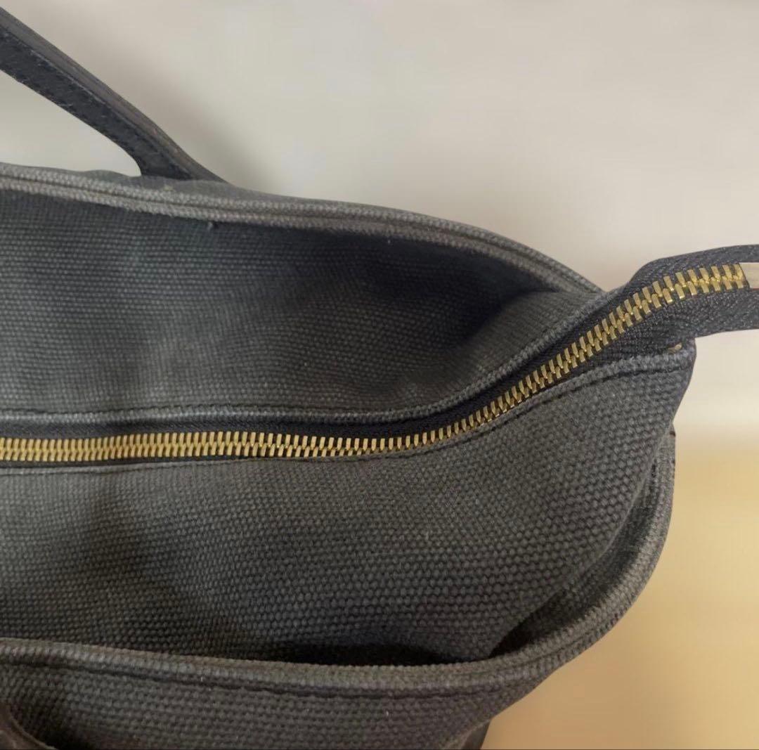 希少 RALPH LAUREN トートバッグ レザー キャンバス ゴールド刺繍