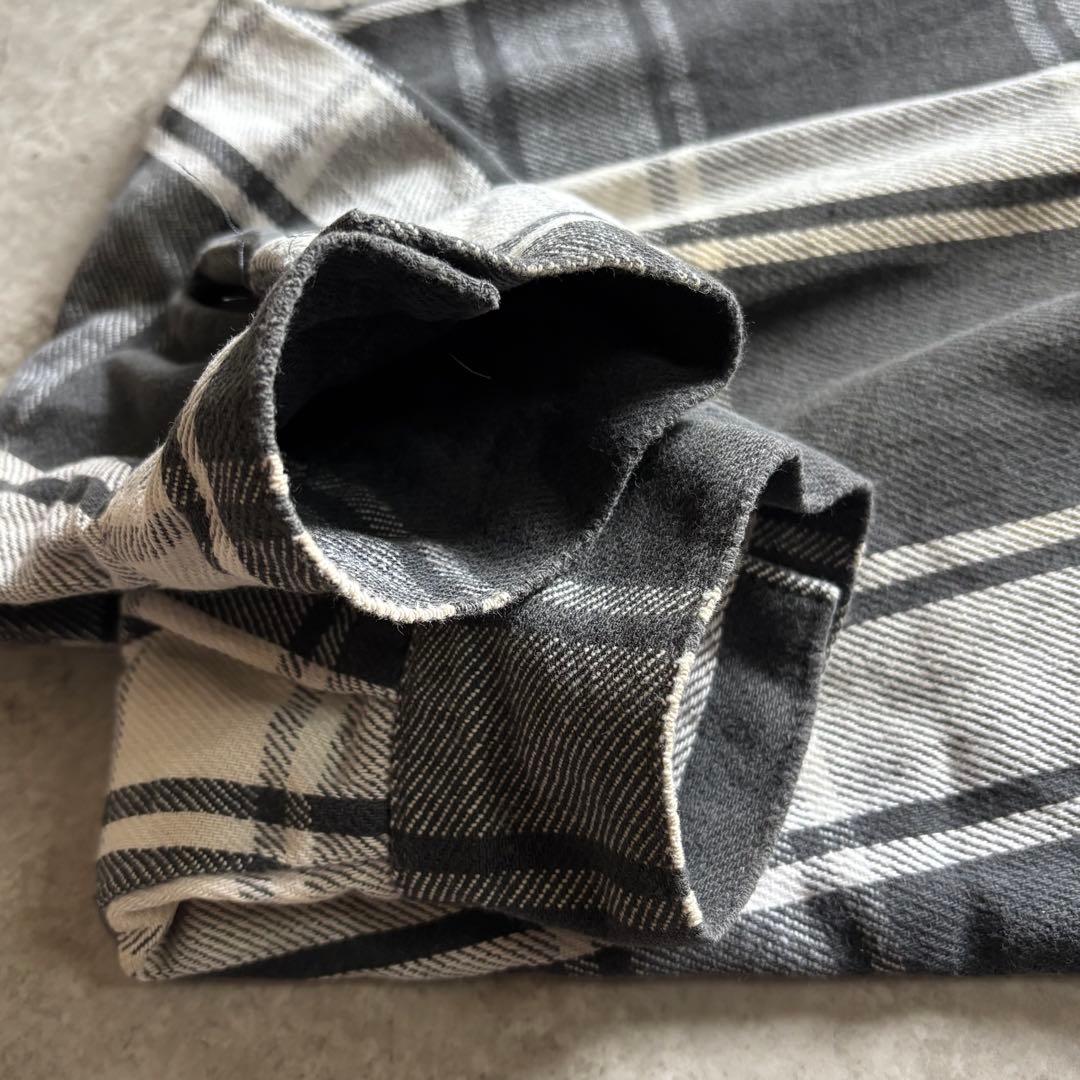 配色最高70s80s FIVE BROTHERファイブブラザー ネルシャツ 白黒