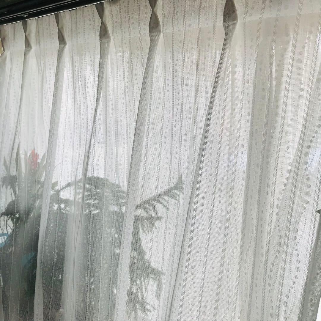 レースカーテン　ホワイト　幅200cm×丈218cm2枚