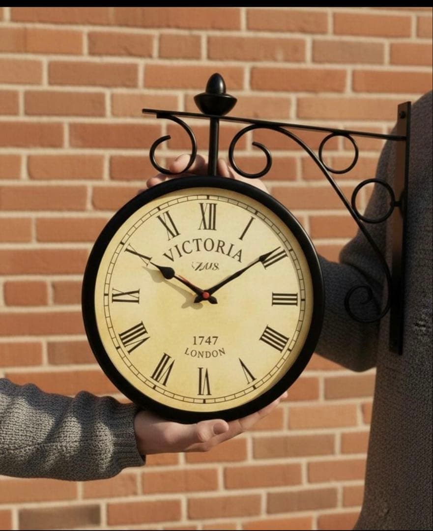アンティーク調両面時計 | ヴィクトリア・ロンドン鉄道壁飾り | インダストリア
