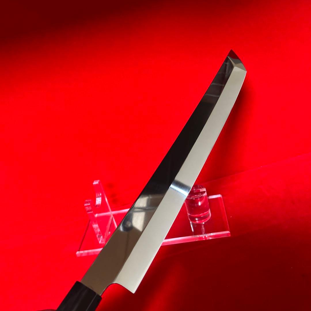 包丁　先丸型　鬼反り　尺　鏡面仕上げ　切味抜群　箱付　未使用品