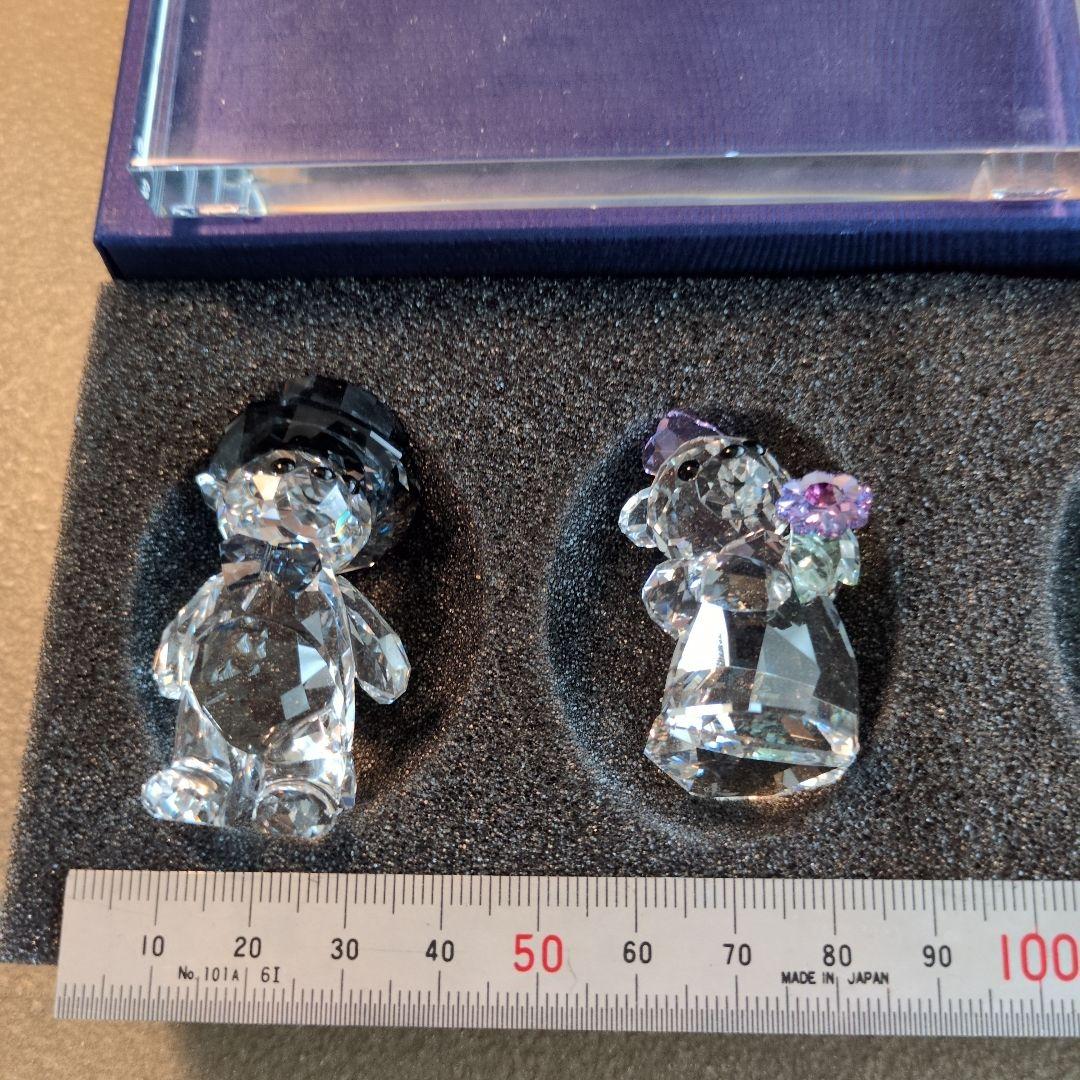 Swarovski クリスタルくま 2体セット　プレート付き