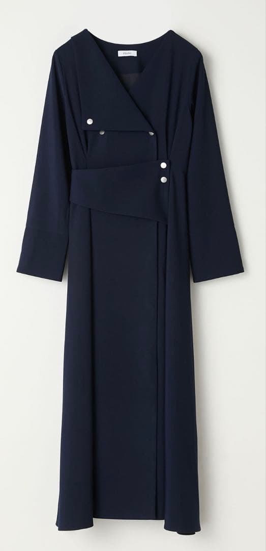 アシメボタンフレアワンピース♡ネイビー