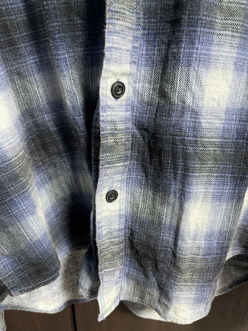 【美品】STTUSY ROCCO FLANNEL PLAID SHIRT M 青