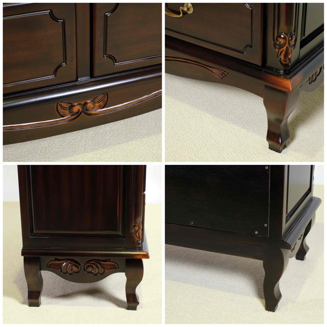 A 新品 チェスト 110cm アンティーク タンス リビング収納 衣類収納