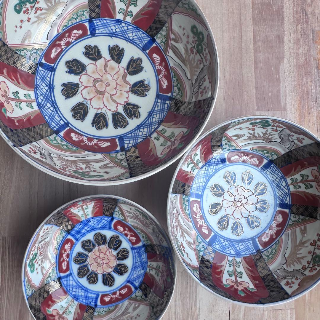 古伊万里　重ね鉢　金彩　骨董