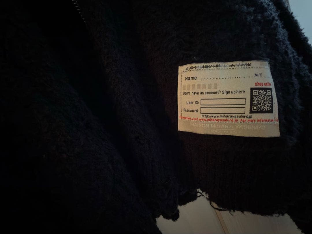 Maison Mihara Yasuhiro 黒 カーディガン