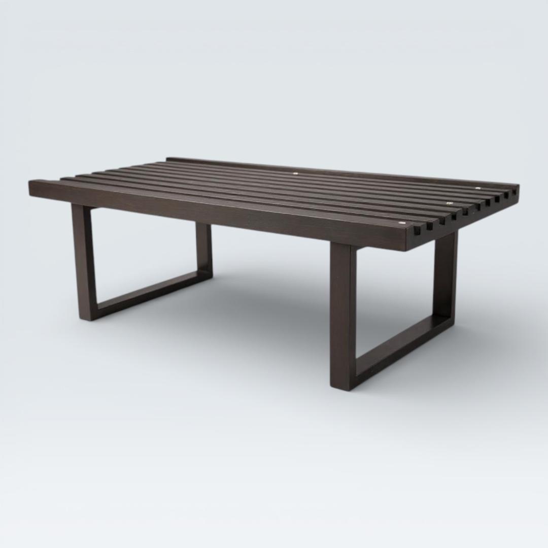 ネルソンベンチ風 センターテーブル ガラス天板 幅120cm