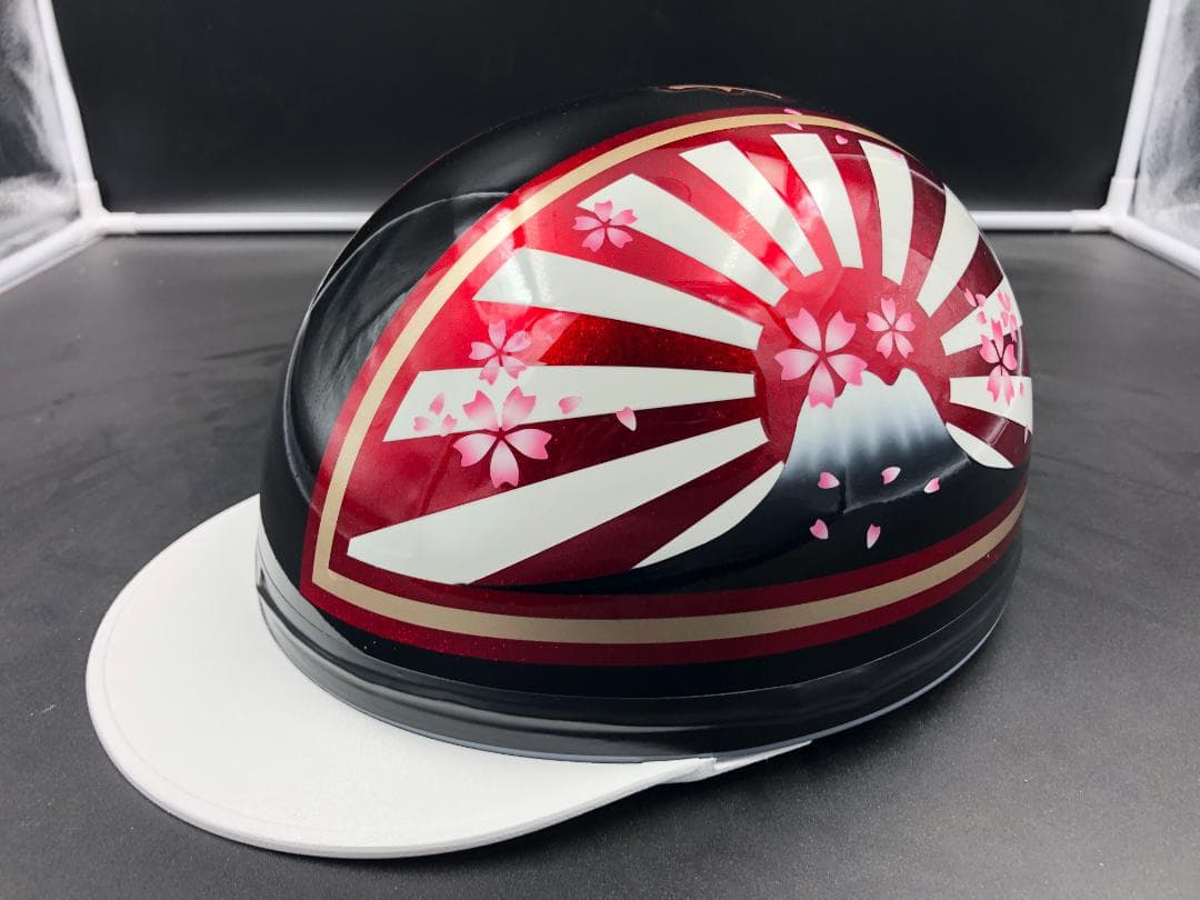 コルク半　カスタム　富士日章　三つボタン　ブラックホワイトレッド　桜　高級クリヤ