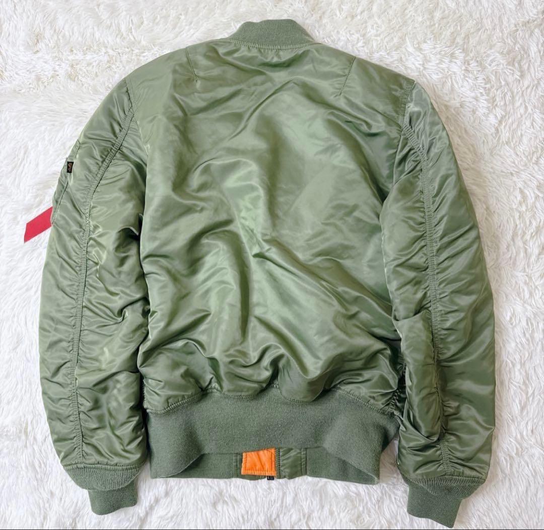 美品 アルファ MA-1 フライトジャケット 緑 L 中綿 y2k 短丈