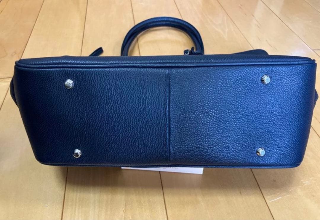 【美品】バーニーズニューヨーク ネイビー レザー トートバッグ