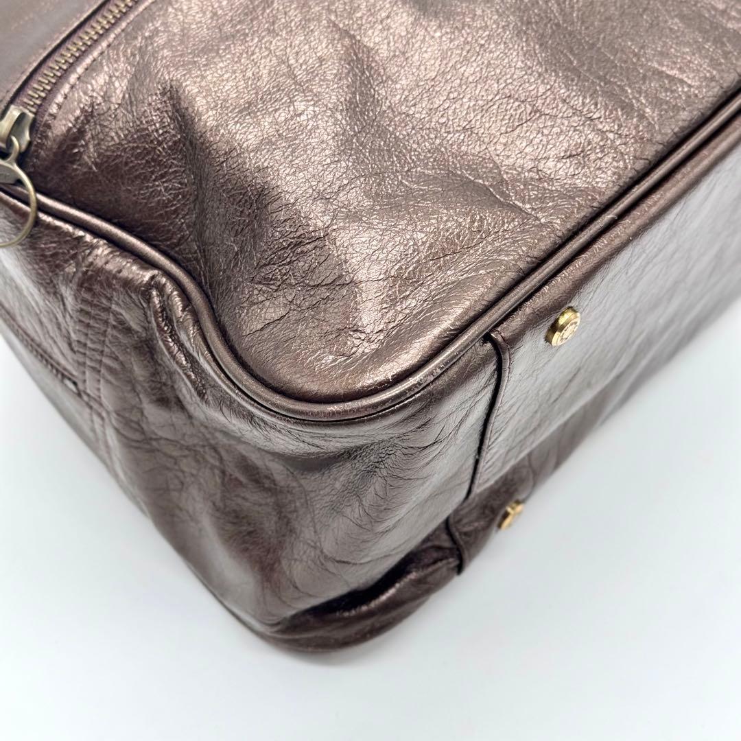 希少 ヒステリックグラマー ADMJ コラボ レザー ボストンバッグ ブロンズ