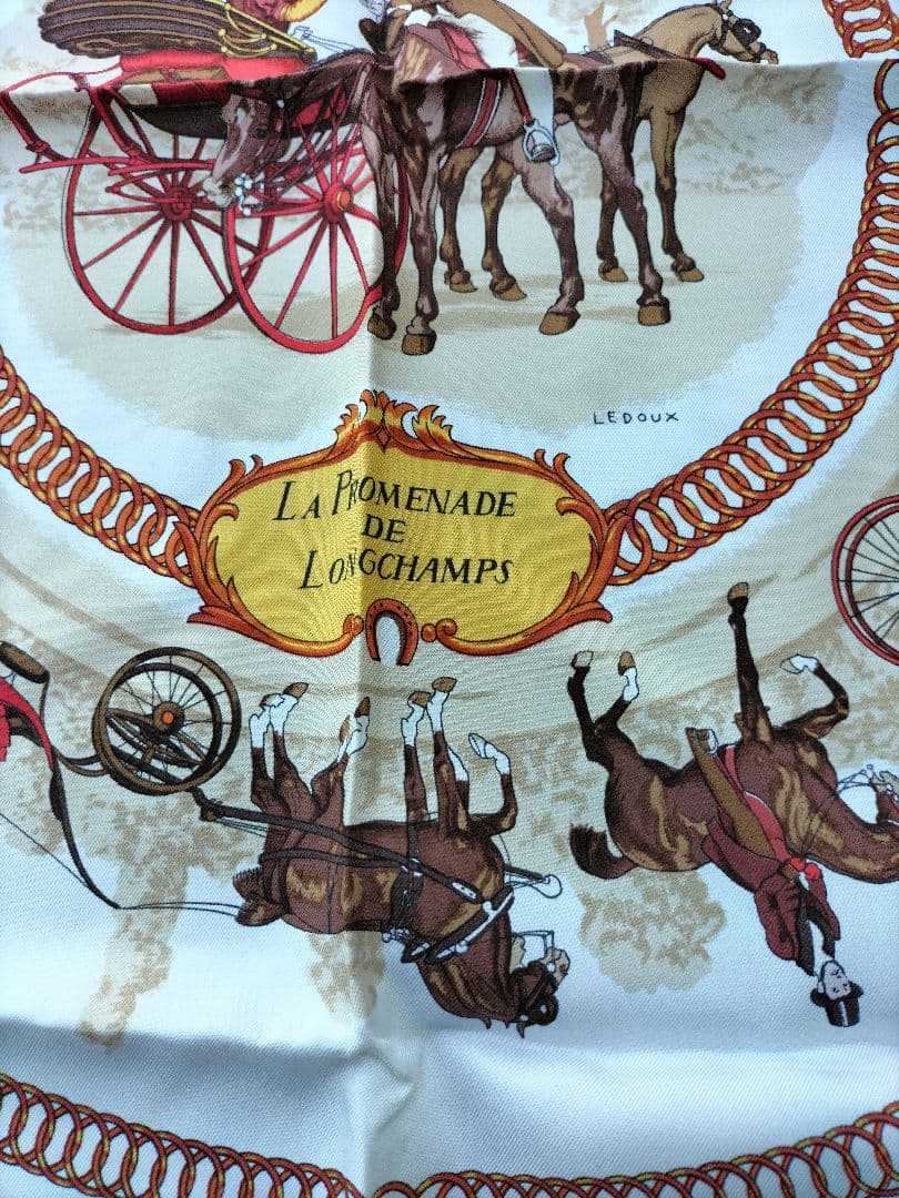 美品　Hermès　カレ90　 ロンシャンへの散歩