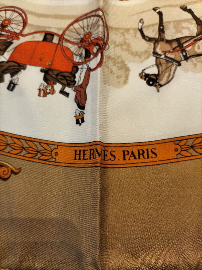 美品　Hermès　カレ90　 ロンシャンへの散歩