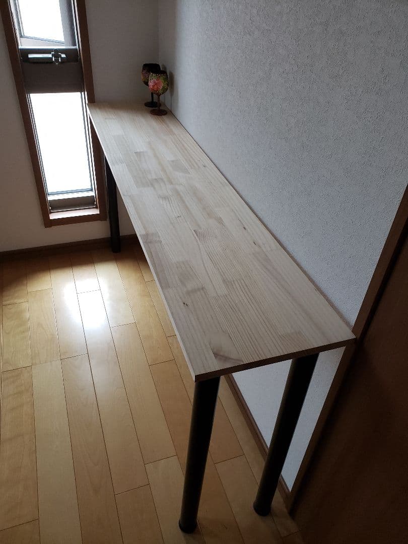 180×45 ナチュラルカウンターテーブル　アイアン　天然　木質