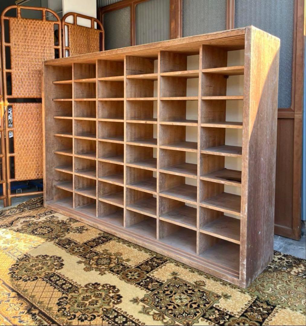 棚特大 古い 下駄箱 インテリア 昭和レトロ ビンテージ アンティーク 当時物