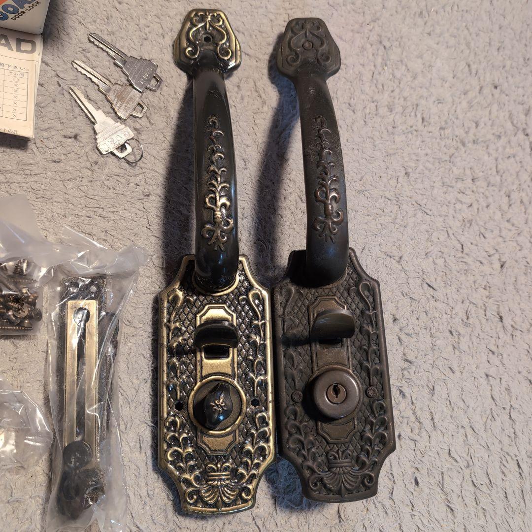 真鍮アンティーク ドアハンドル一式