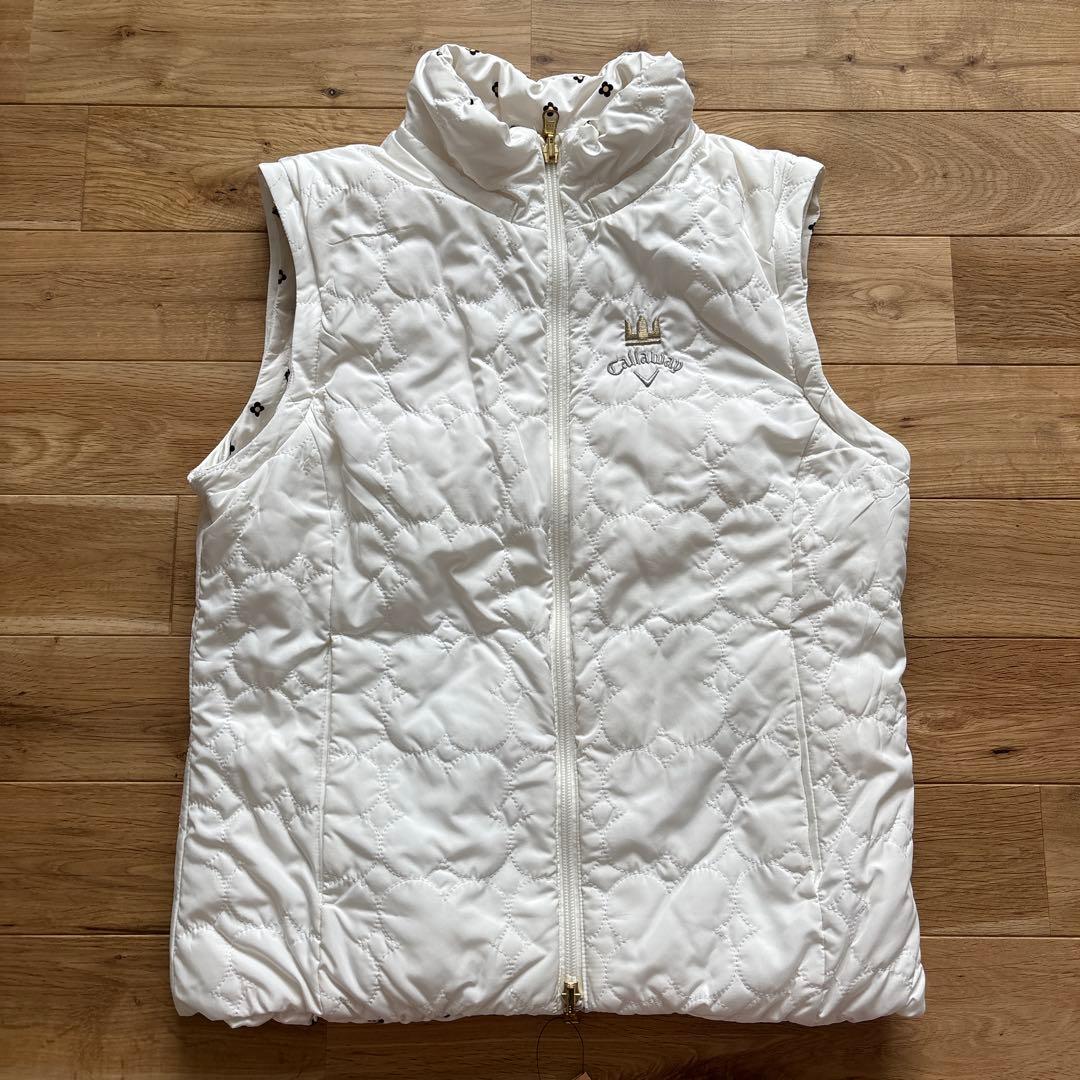 キャロウェイ リバーシブルダウンジャケット　裏花柄 6WAY 袖着脱可 Sサイズ