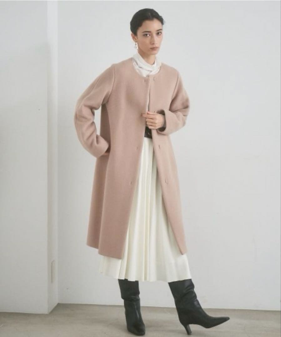 アナイ ダブルビーバークルーコート