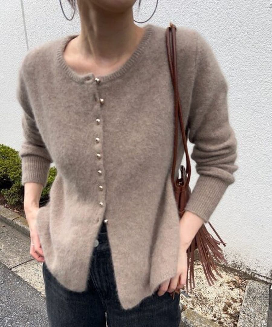 SHENERY ラクーンぺプラムカーディガン