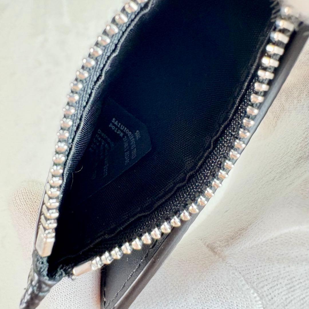 未使用　メゾンマルジェラ　マネークリップ　小銭入れ付き　レザー　黒