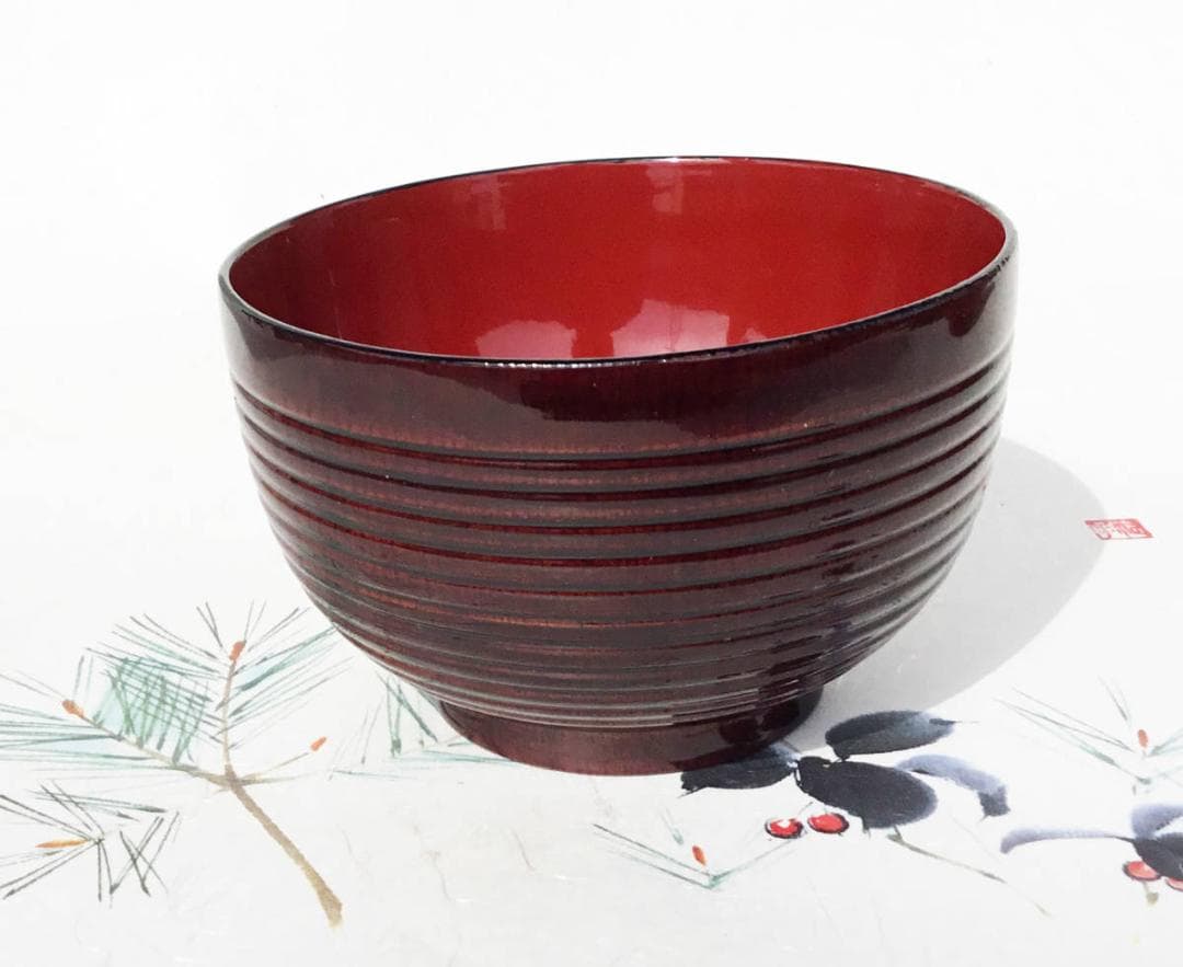 お椀 汁椀 大 木製 本漆塗 千筋 木地呂 どんぶり椀 丼 5個