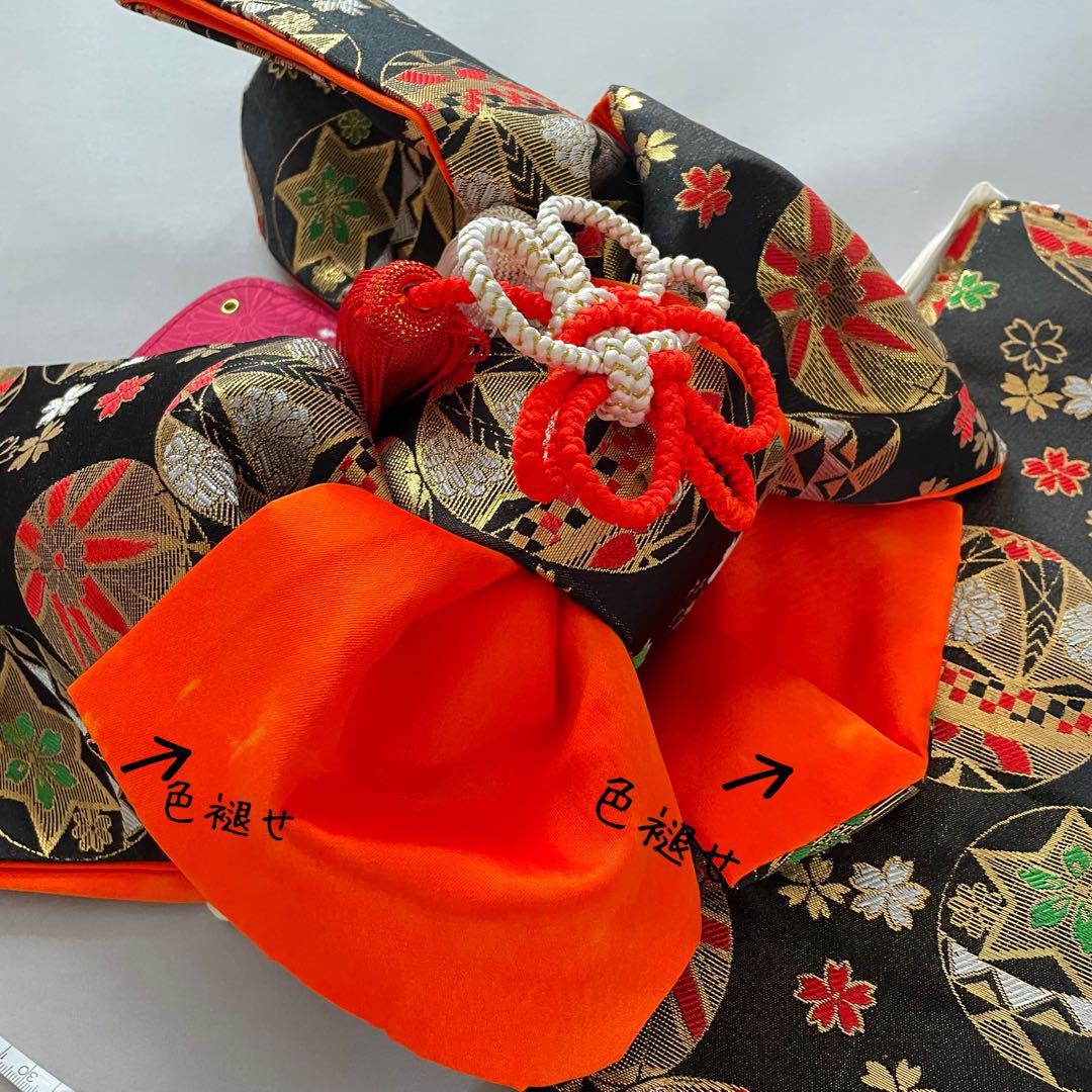 七五三 アンティークお着物セット　小柄な7歳さん　6歳　作り帯コーデ　髪飾り付き
