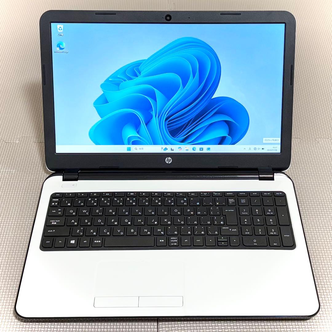 【良品】HP ノートパソコン白【8GB/新品SSD/Win11】