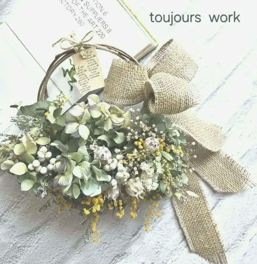 ◇ハーフリース◇紫陽花◇ナチュラルリース◇リース