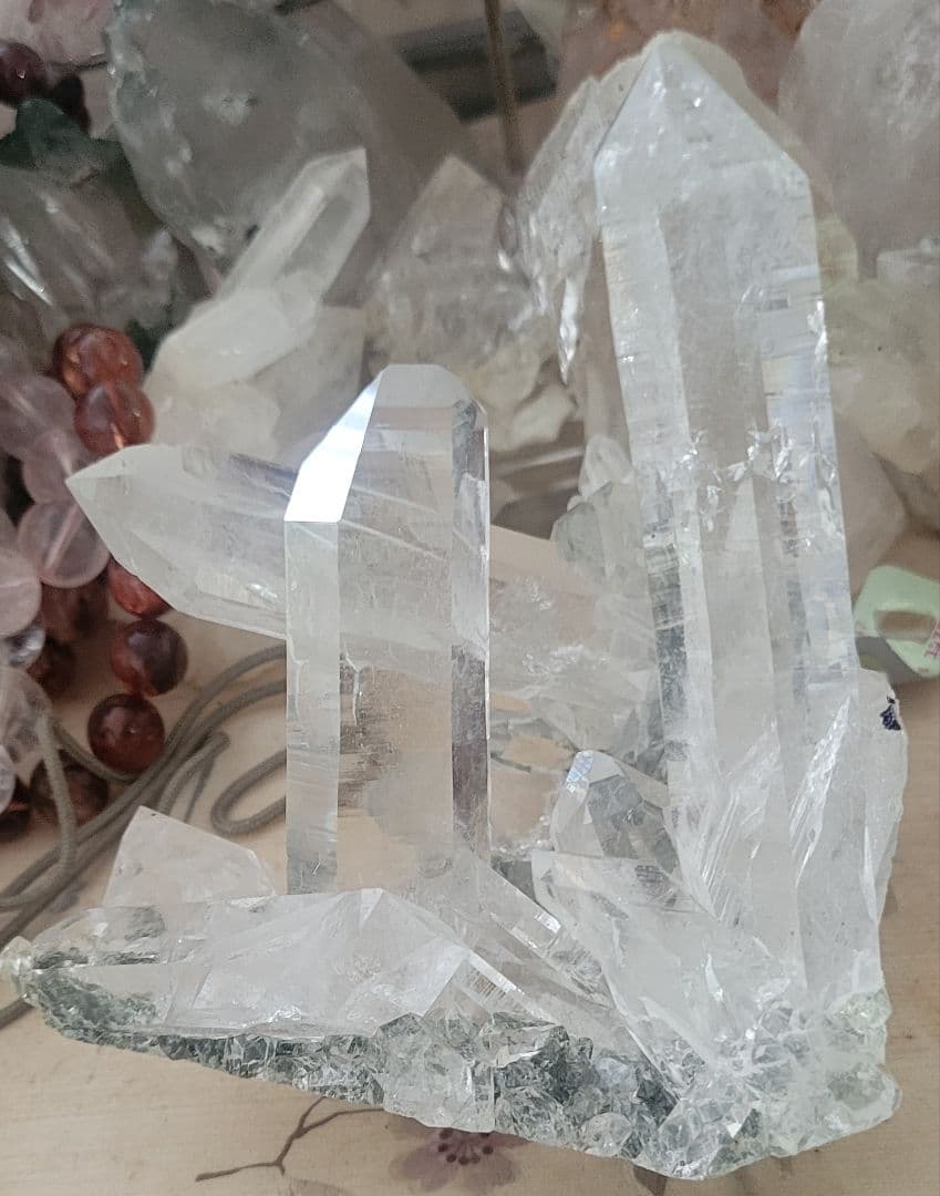 ！ヒマラヤ水晶 インド希少 マニハール水晶原石クラスター透明感抜群！