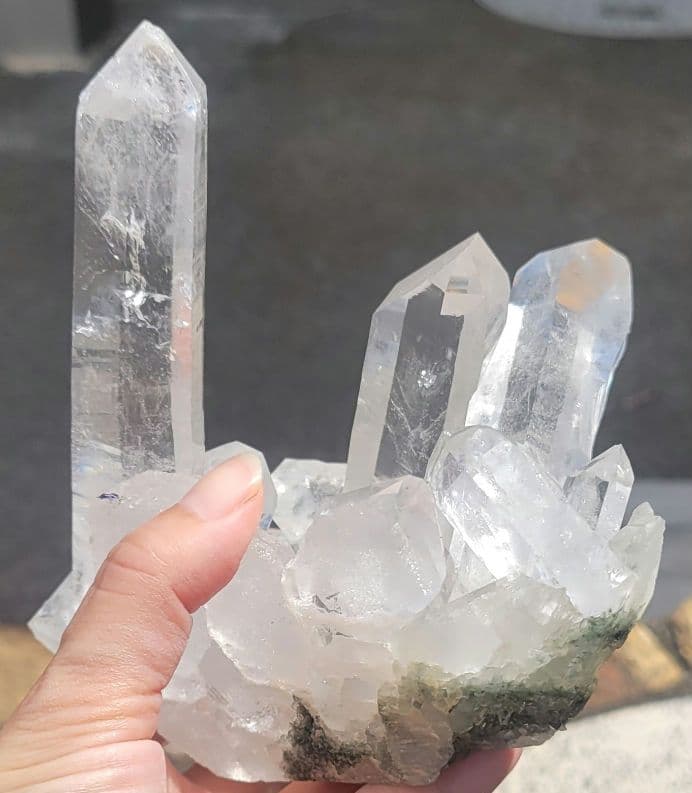 ！ヒマラヤ水晶 インド希少 マニハール水晶原石クラスター透明感抜群！