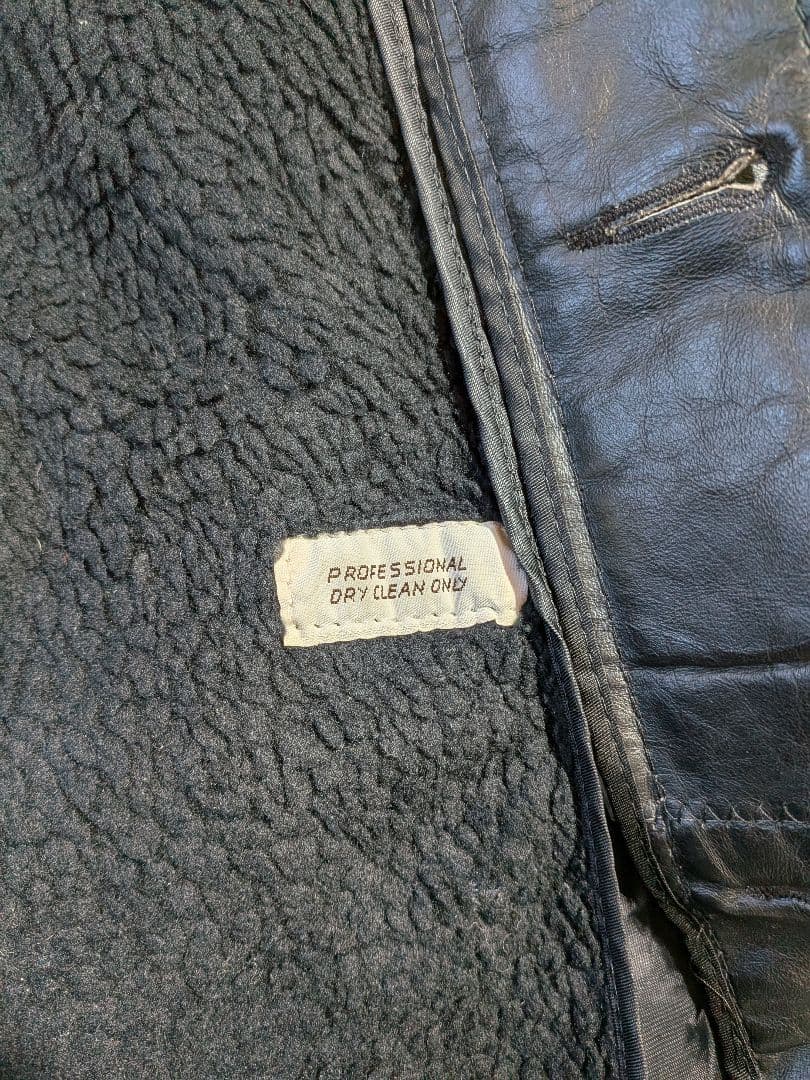 極希少　70s Sears シアーズ レザージャケット ボアライナー付 46 黒