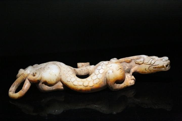 漢代 白玉竜 古玉和田玉 骨玩骨董 中国美術 骨董品  時代物 古代玉