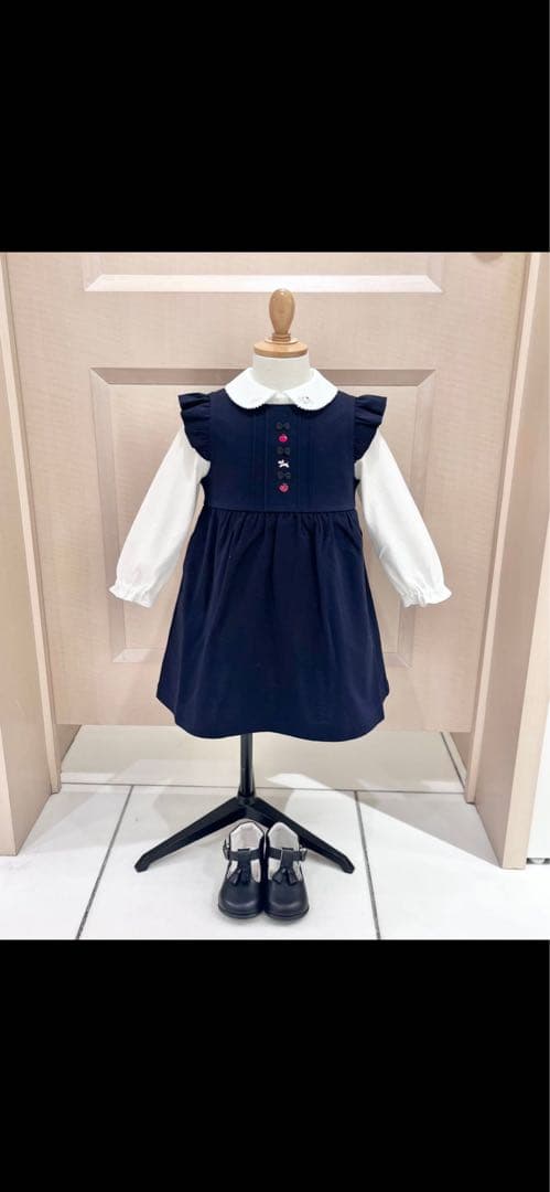 【美品】現行品 familiar ジャンパースカート ブラウス セット 80